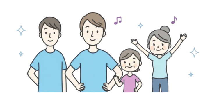 バレエの格好をした家族アイコン